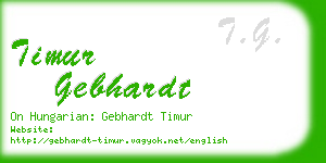 timur gebhardt business card